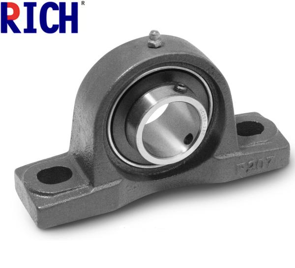 Single Row Pillow Ball Bearing , Tractor Locking Collar Bearing UCP205 Type