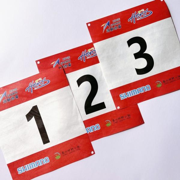 High Tear Resistance Customized Waterproof Tyvek Paper Number Bib Book for Marathon Races and Chip-Labeling