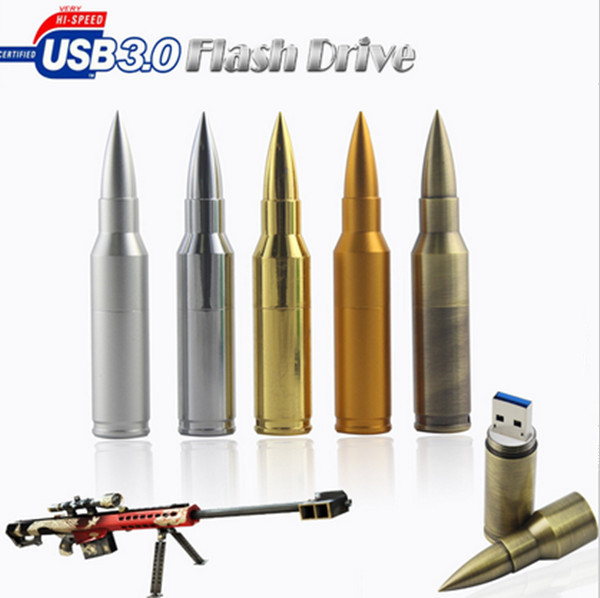 пуля Pendrive металла диска хранения привода вспышки USB 8gb 16GB 32gb 64gb 128gb 3,0