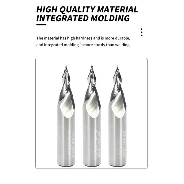 Finitions de carbure de tungstène d'acier 65 degrés Mini-grèveuse de fraisage pour feuilles acryliques