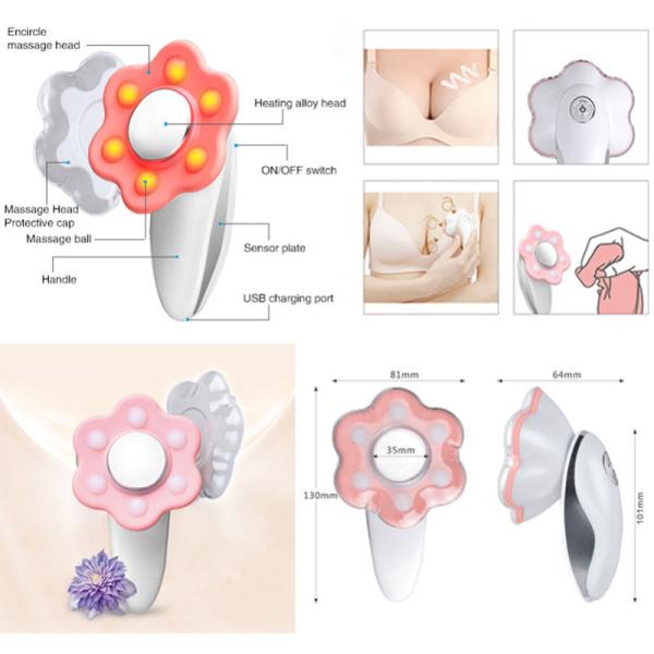 Hot Ion Rechargeable Electric Breast Massager , Handheld Mini Massager For Breast