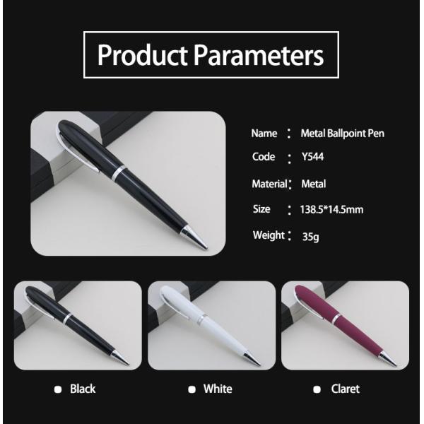 Sleek Metal Ballpoint Pen 1.0mm Classic Office Stationery Business Ball Pen