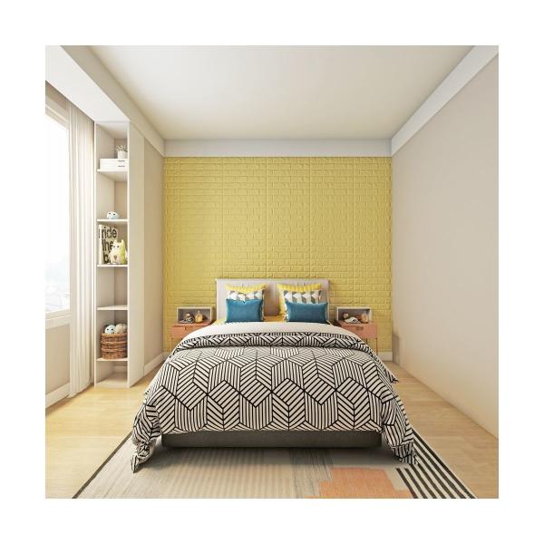 Soft Packages Design Style Waterproof Moistureproof 3D PE Foam Brick Wall Sticker 10mm Thick White Color Wall Decor Wallpaper