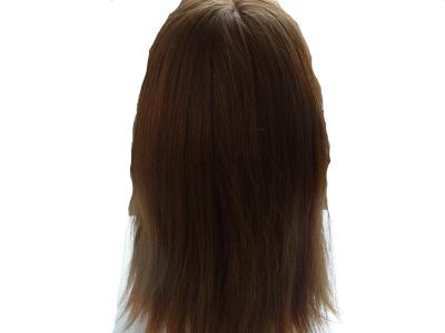 Perruques de cheveux noirs de 14 pouces, perruques droites pour femmes, densité 120 %