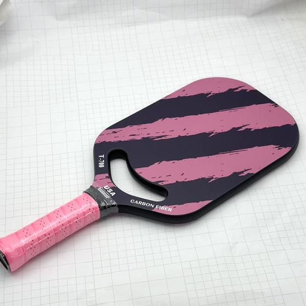 Pink design aerodynamic 16mm carbon fiber honeycomb core thermoforming frameless high-end Pike racket