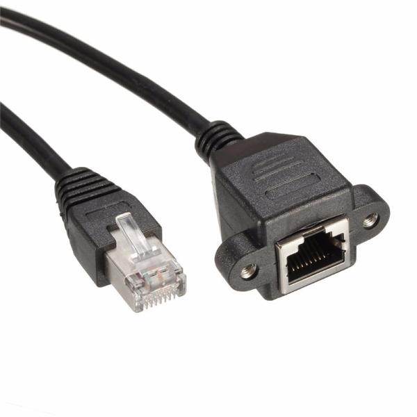 1M 2M 5M panel mount shielded RJ45 male to female extension Network Cable