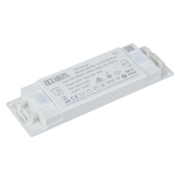 Customized LED Solution Waterproof Led Driver Ip44 30W 12V Letaron Bathroom Mirror 16.5mm Slim LED Driver