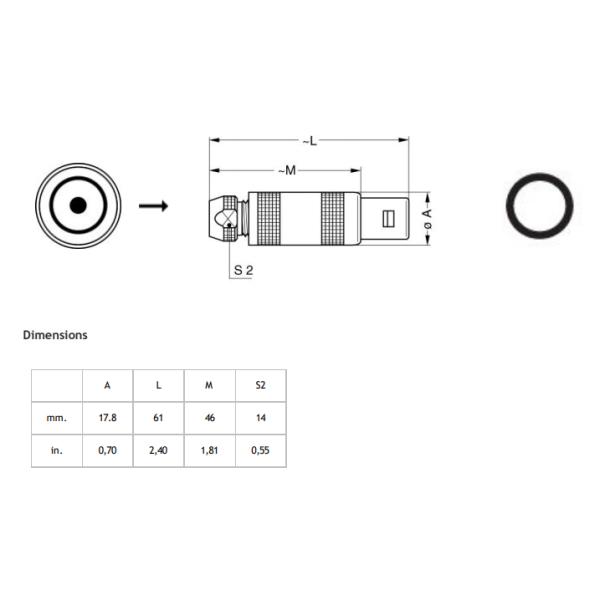 Мужчина 50 омов соединителя FFA Lemo 3S M18 коаксиальные и разъем-розетки FFA.3S.250