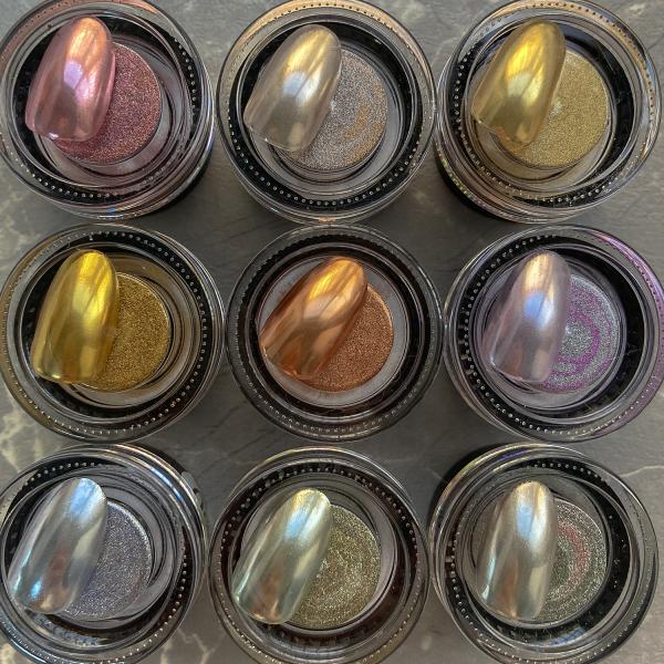 Nail powder Super bright metal magic mirror powder for nail enhancement retro golden nail art decoration