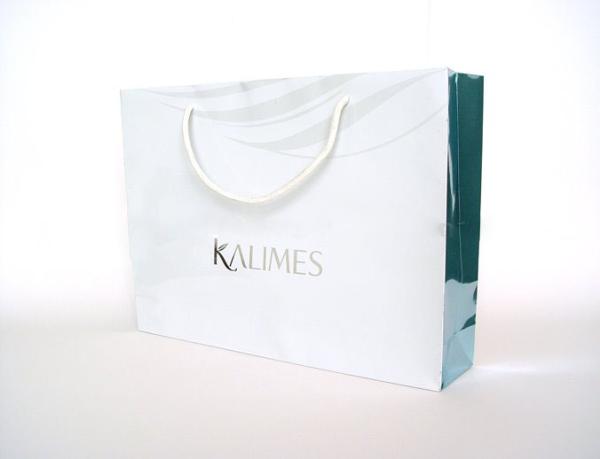 Máquinas personalizadas Bolsas de papel branco impressíveis para compras