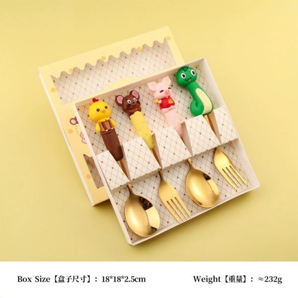 Custom Silicone Christmas Spoon & Fork Set – Food-Grade Silicone + 304 Stainless Steel | Holiday Cartoon Cutlery For Kids & Gifts