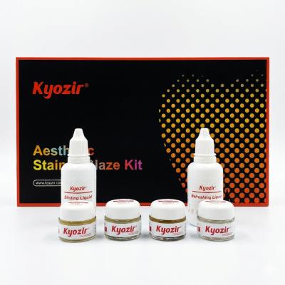 Dental Lab Ceramic Zirconia Staining Glazing Kit 18 Color for Customized Teeth