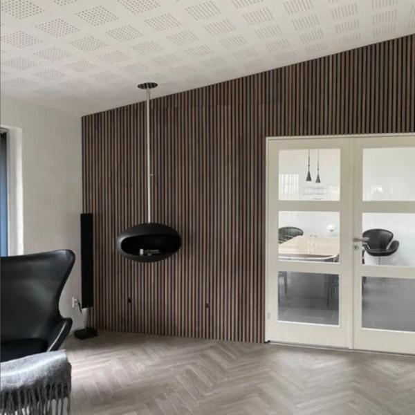 Panneau acoustique en ardoise en bois de 21 mm avec acupuncteur en PET et en placage pour bureau et maison