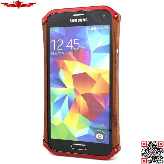 Hot Selling Aluminum+Wood Bumper For Samsung Galaxy S5 Multi Color 100% Perfect Fit