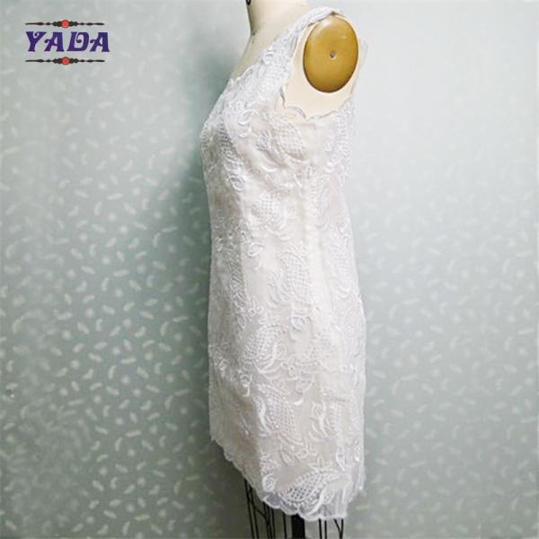 Дамы летние женщины сексуальные платья дамы западные дизайны с вышивкой органза платье