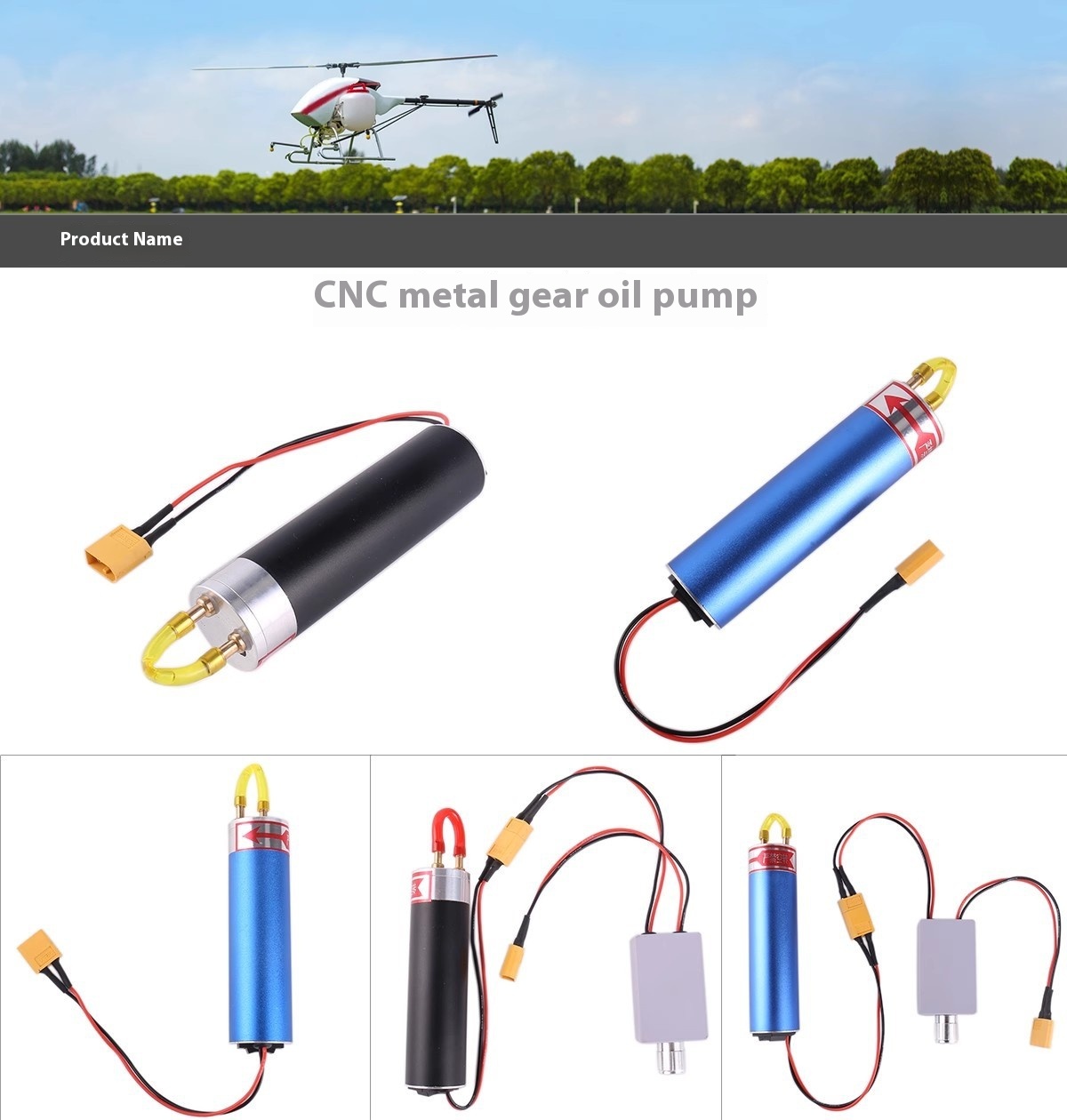 Spark Electric Mini Water Pump Model DLE OS Forward Reverse Gear Oil Pump for Aircraft Gasoline Engine Metal Material