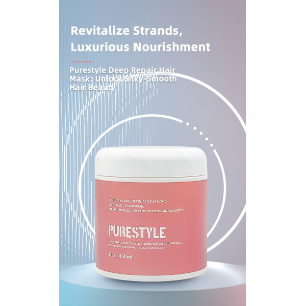 Masque capillaire organique lissant au collagène et à la kératine - Soin capillaire conditionneur 450ml