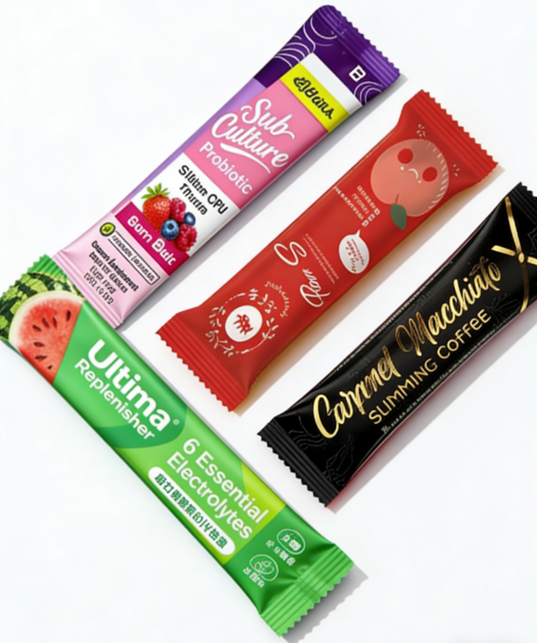 Custom 1g 3g 5g Milk-tea Powder Collagen Powder Sachet Heat Sealable Recyclable PET Aluminum Foil Laminated Zipper Food Bag