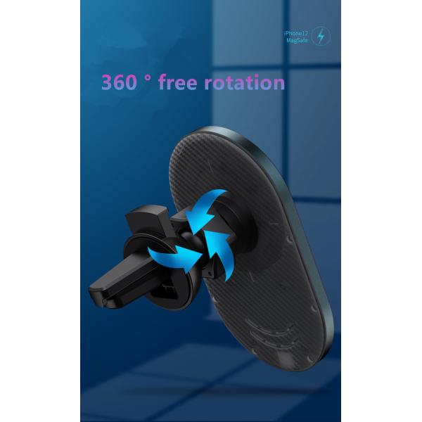 5W-15W Air Vent Wireless Car Charger with  Multiple Safety Protection