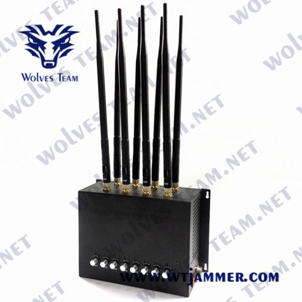 8 Bands 16W GSM CDMA GPS Desktop Signal Jammer 30m With AC Adapter