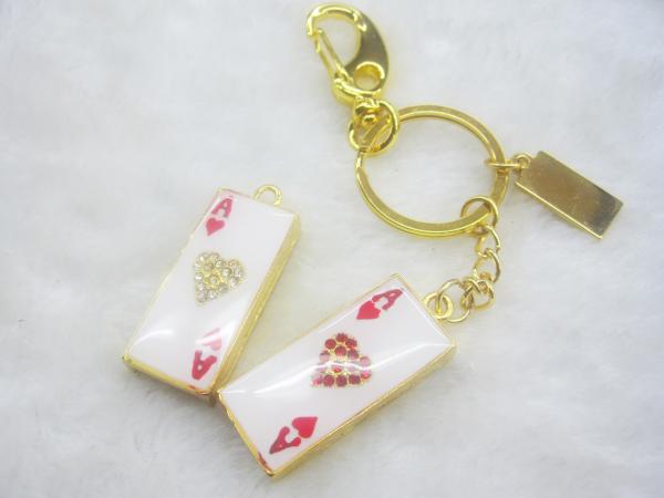 Customized Logo and image Poker Keychain Jewelry USB flash drive 4Gb