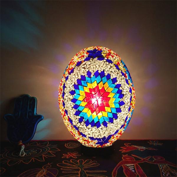 Vintage Lucky Egg Turkish Mosaic LED Children's Night table lamp(WH-VTB-07)