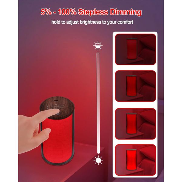 630nm Red Light Sleep Aid Lamp with Infinitely Dimmable Brightness and IP20 Protection