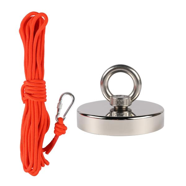 High Strength Nylon Magnet Fishing Rope 65ft 6mm With Carabiner