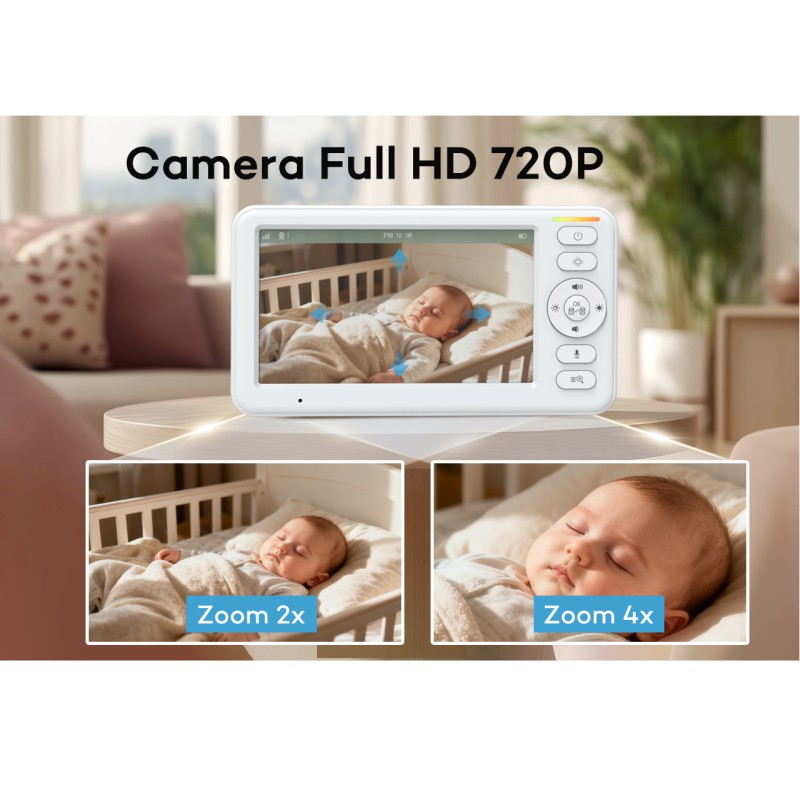 Best Price 5inch 720p Factory Digital Video Baby Monitor with Camera Crying Detection New Baby Audio Camera Baby Monitor