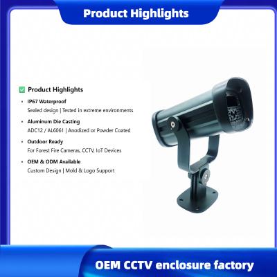 Customized IP67 Waterproof Aluminum Die Casting CCTV Camera Housing Outdoor Security Enclosures