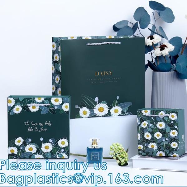 Kraft Paper Bags Square Bags, Thick Paper Bag With Window For Wedding, Party, Birthday, Shopping, Flower Bags