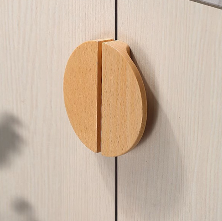Modern Half Moon-Shaped Wood Cabinet Handles Semicircle Wooden Furniture Knobs for Dresser Drawer Kitchen Bedroom Outdoor Use