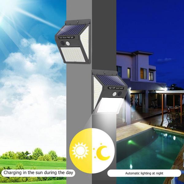 120° Beam Angle Outdoors Solar Garden Lamp LED Security Night Lights With Motion Sensor