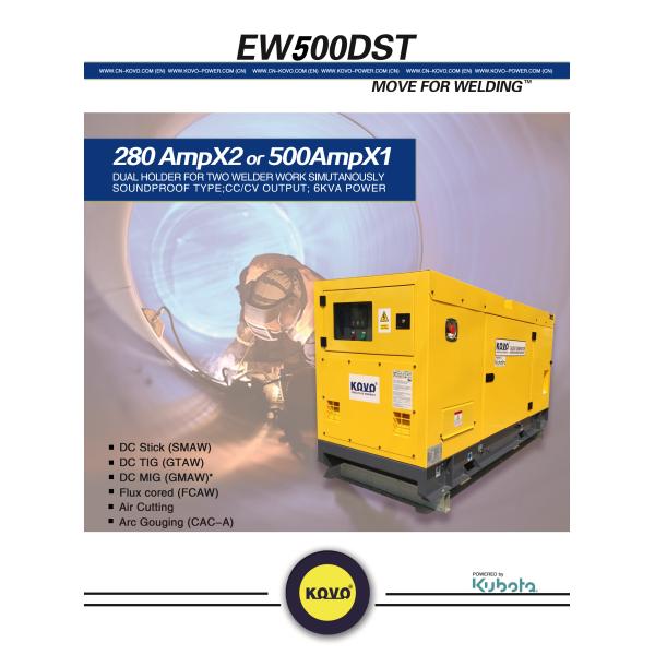Trailer Type Diesel Welder Generator EW500DST with 1500/1800rpm Speed