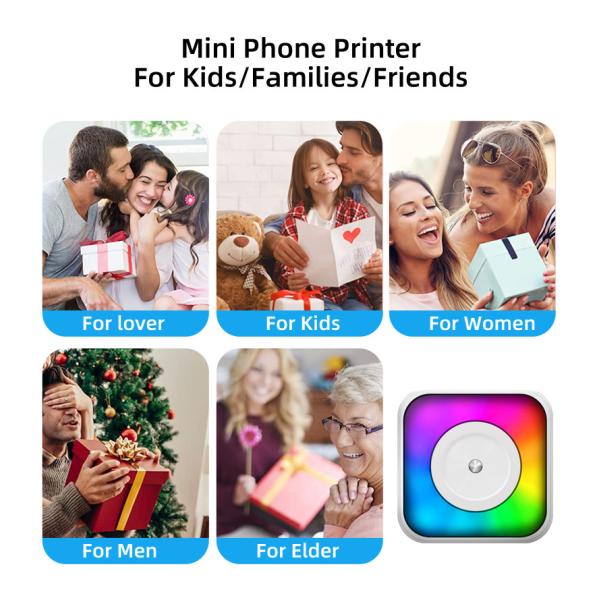 OEM Portable Thermal Papers Mini Inkless Printer For IOS Android