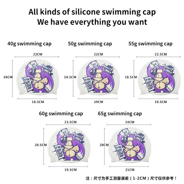 Customizable Silicone Swim Cap with Soft Waterproof and Non-Slip Design for Adults and Children