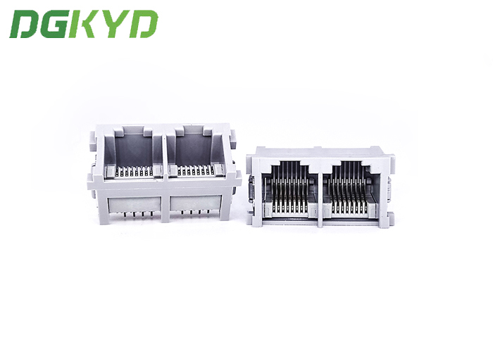 Держатель PCB ПОГРУЖЕНИЯ 8 штырей Multi гаван поверхностного серого цвета соединителя держателя Rj45 незаслоненный
