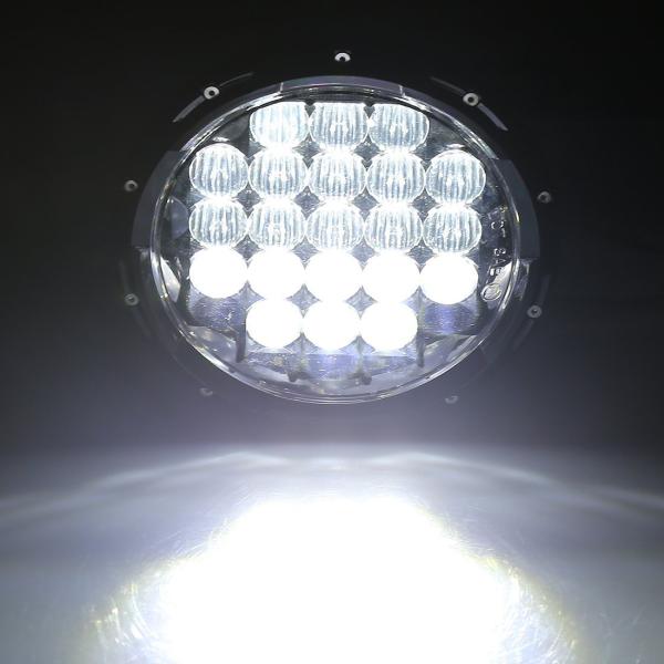 5D New 2pcs 7-inch 105W White LED Round-shaped Headlight for Jeep LED Daytime Running Lights