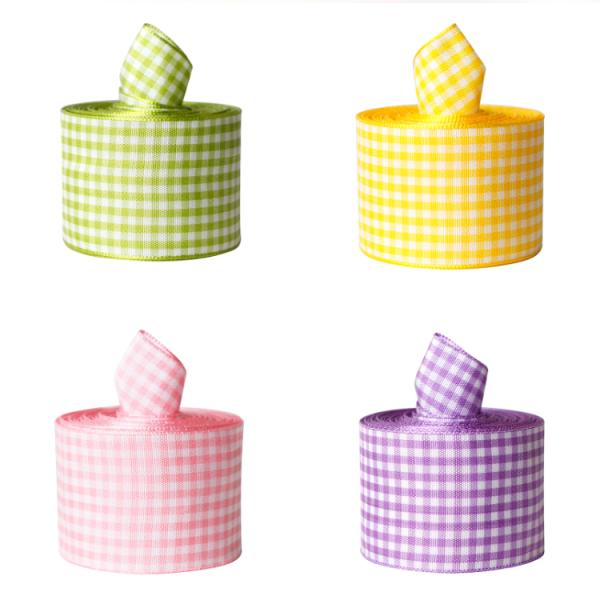 Polyester Gingham Ribbon 38mm Wide Plaid Ribbon for Gift Wrapping Hair Bows and Craft