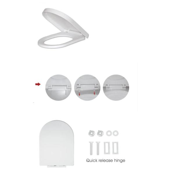 Materiales de polipropileno suave tapa del asiento del inodoro cerrado para las necesidades del baño de la familia moderna