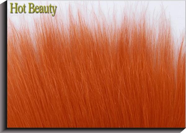 Customized Orange Silk Straight Virgin Human Hair Extensions Double Stitch Weft