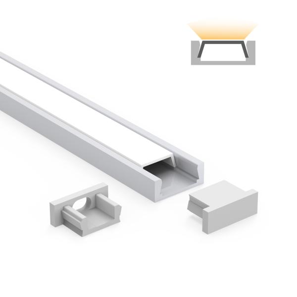 Aluminum LED Housing Extruded Aluminum Sleek Appearance Custom Length