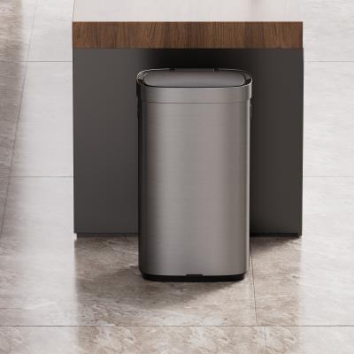 Eco-Friendly 80L Stainless Steel Smart Sensor Trash Bin for Touchless Waste Disposal in Sustainable Office and Kitchen