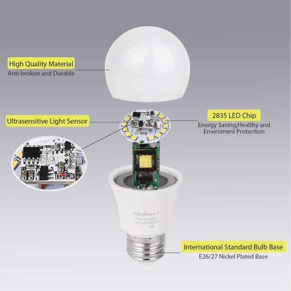 White LED Light Source Incandescent Bulb Light A60 Type LED Bulb for Power Factor PF 0.95