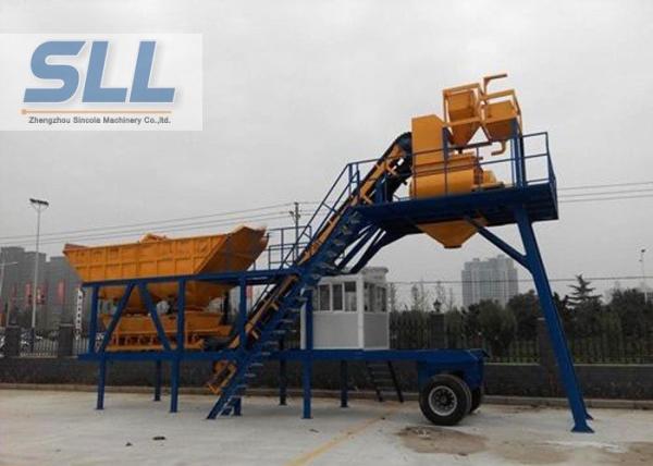 High Productivity Portable Concrete Mixer Batching Plants Mobile Low Noise
