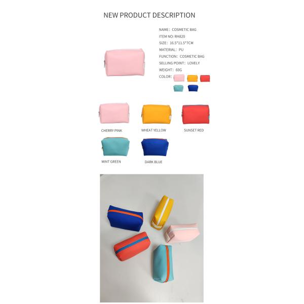 Matte PU Hanging Cosmetic Bag Multifunctional Makeup Storage Bag Large Capacity