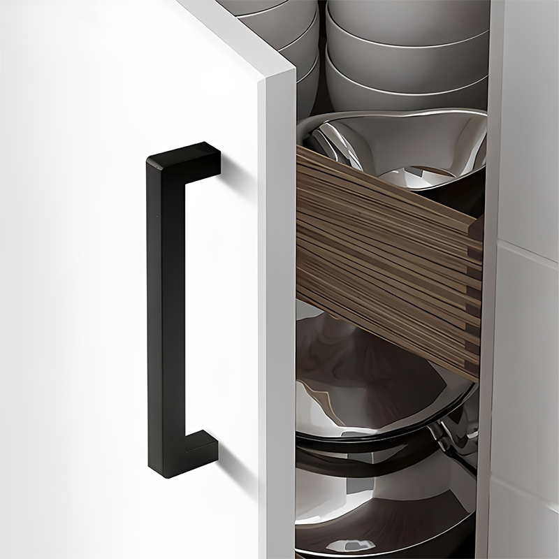 Thickened Stainless Steel Square Tube Pull Handles Light Luxury Simple Black Cabinet & Wardrobe Door Pulls