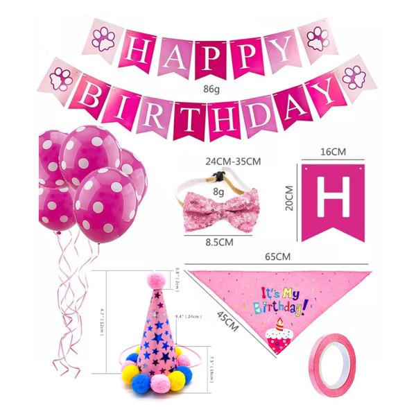 Fournitures pour la fête d'anniversaire du chien Tirez le chapeau du drapeau et plus Préparez-vous à célébrer