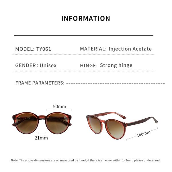OEM цвета солнечных очков 4 ацетата объектива UV400 ретро круглый для людей женщин