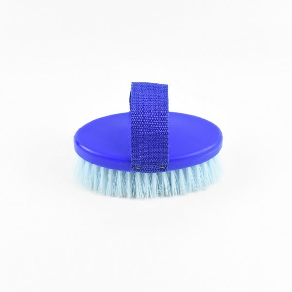 Elliptical Horse Grooming Brushes , 13*7 cm Horse Bristle Hair Brush Cloth Ribbon